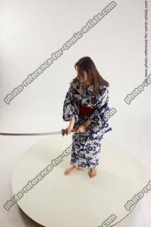japanese woman in kimono with sword saori 04a